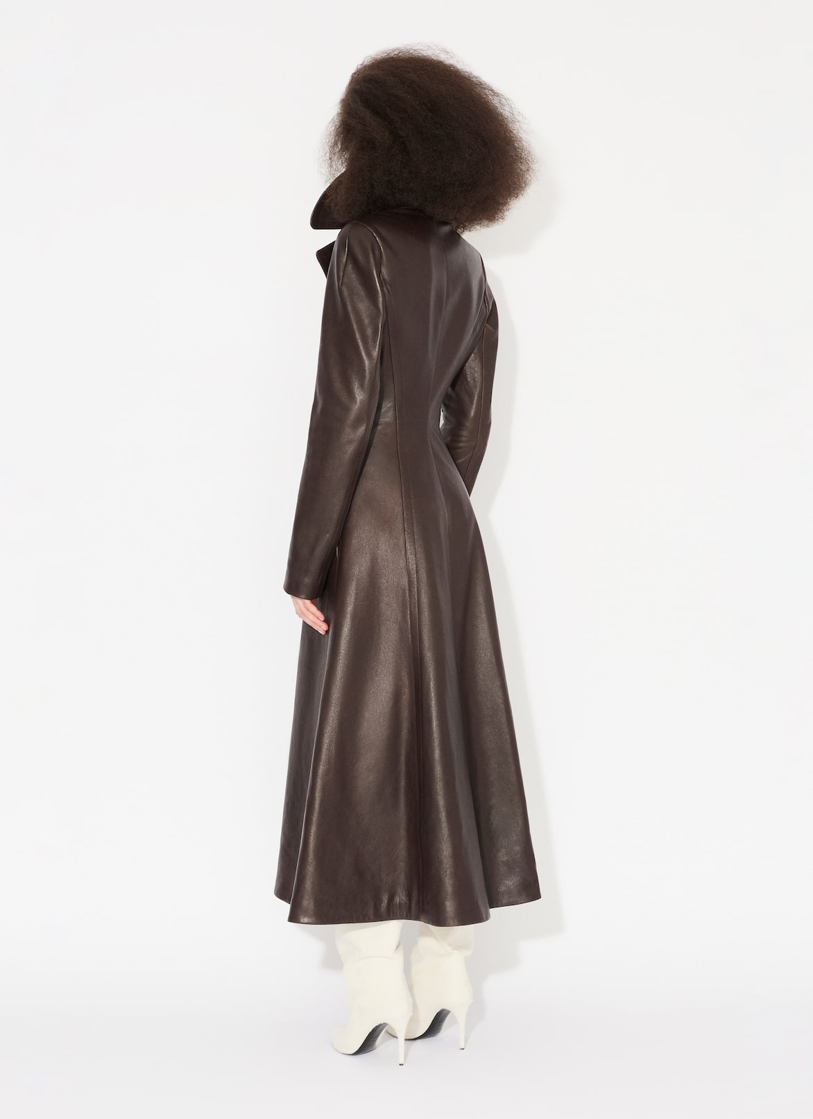LONG FADED NAPPA COAT ALAÏA BLACK LONG FADED NAPPA COAT